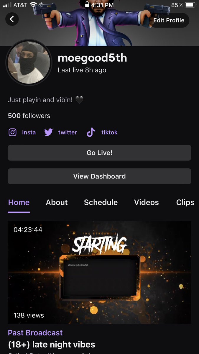 ttvmoegood5th's tweet photo. 500 🖤🖤🖤🖤🖤 i appreciate all of you!! Let’s keep the vibes going!! Only up from here!!!! https://t.co/U3wf3zF3GH