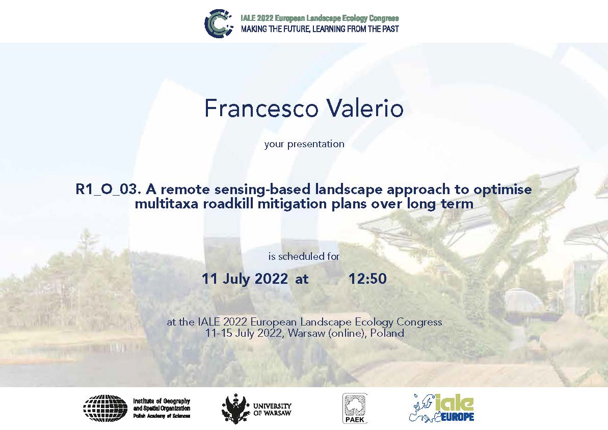 Franky_Valerio's tweet photo. If you are interested in wildlife conservation science, remote sensing and landscape connectivity, do not miss my talk at #IALE2022 in the Symposium "R1. Landscape Approaches in the Mediterranean region – bridging landscape science and practice"; 11 July at 12.50! https://t.co/LnhuDNgELP