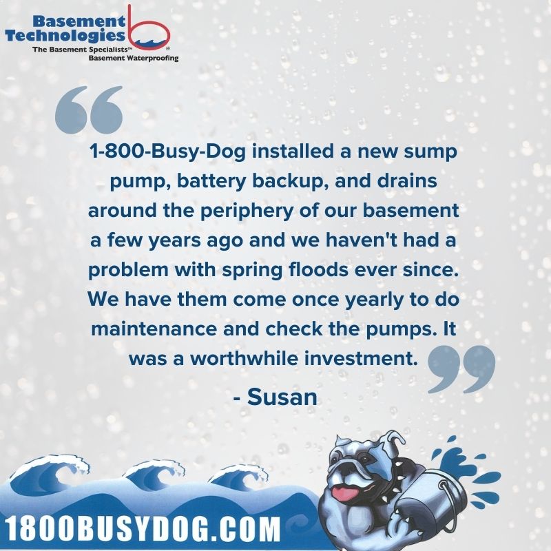 1800BusyDog's tweet image. Another customer with no #BasementFlooding after we stepped in! Thank you, Susan! Did you have a 5 ⭐ experience with us? Leave a #review here: bit.ly/3n71fi0