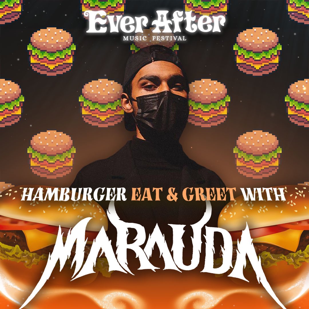 CONTEST: Do you want to hang and eat burgers w/ <a href="/maraudamusic/">MARAUDA</a> at #EAMF22? 🍔 We're giving a chance to one person + two friends to win an eat &amp; greet with MARAUDA. RT + tag two friends to enter the contest. The winner will be announced on July 18! Good luck