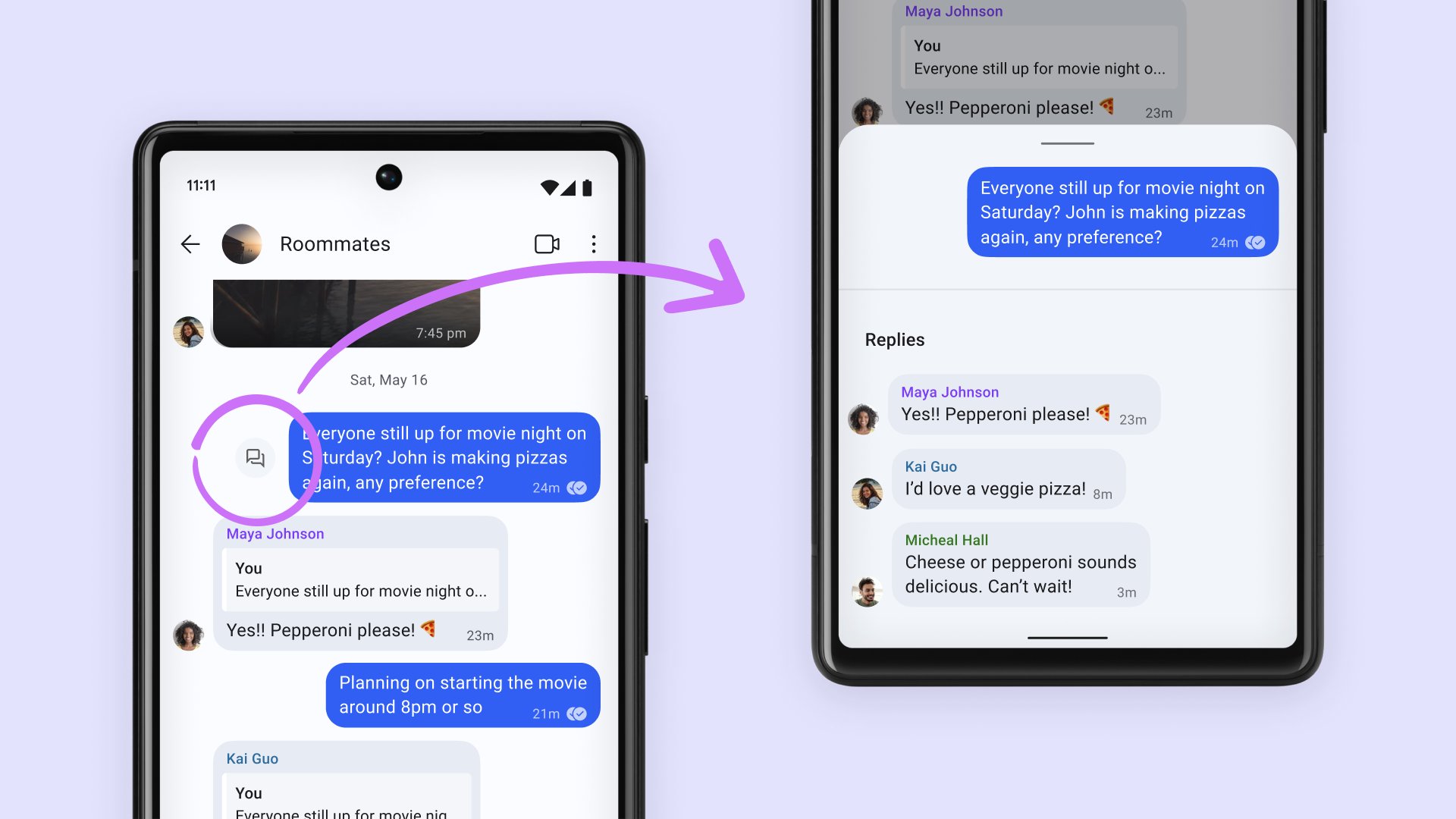 Signal Planning Your Pizza Order For Movie Night But Forgot How Many People Want Pepperoni Versus Veggie If You Re Using Android You Can Now Tap The Speech Bubble Icon Next