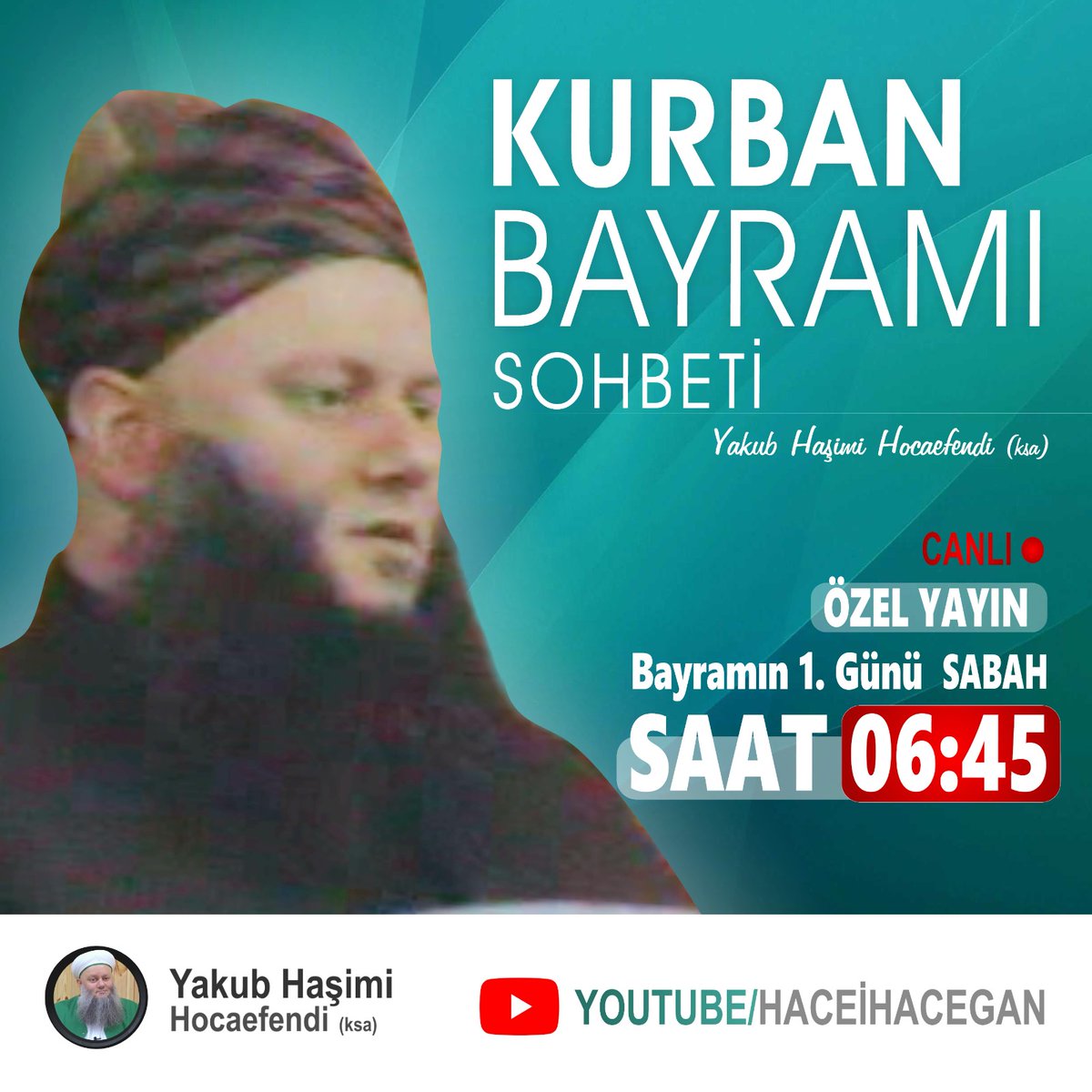 gulzarihacegan's tweet photo. Kurban Bayramı Sohbeti

Bayramın 1. Günü Saat 06:45

ÖZEL YAYIN

Youtube:
https://t.co/vItWotuWuX

#Kurban #Bayram #KurbanBayramı #BayramSohbeti #Tasavvuf #Sohbet #Bayramlaşma #Sohbeti #YakubHaşimi #Hocaefendi #Hacegan https://t.co/QNmcHws3N7