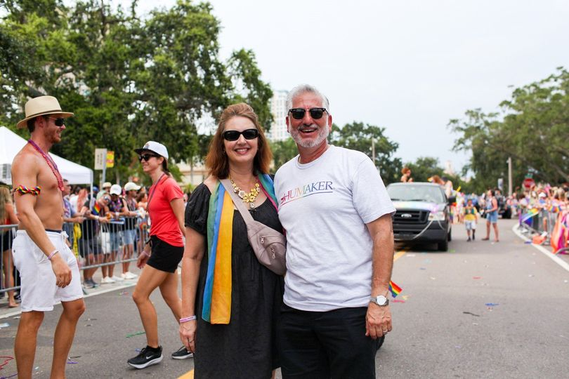 Rick Kriseman and his wife Kerry had a blast walking in the parade for St. Pete Pride Weekend! Rick is the Executive Vice President and Principal U.S. Cities Practice for Shumaker Advisors Florida.