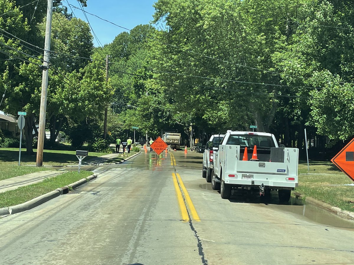 Road closure due to water line break.  Salida @ Davis Dr.