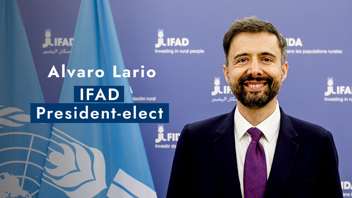 International Fund for Agricultural Development (@ifad) on Twitter photo .<a href="/IFAD/">International Fund for Agricultural Development</a> Member States have appointed IFAD’s next President.
Congratulations to Alvaro Lario of the Kingdom of Spain, who will take office on October 1st.
Stay tuned for live updates ➡️ bit.ly/IFAD-President… .<a href="/IFAD/">International Fund for Agricultural Development</a> Member States have appointed IFAD’s next President.
Congratulations to Alvaro Lario of the Kingdom of Spain, who will take office on October 1st.
Stay tuned for live updates ➡️ bit.ly/IFAD-President…