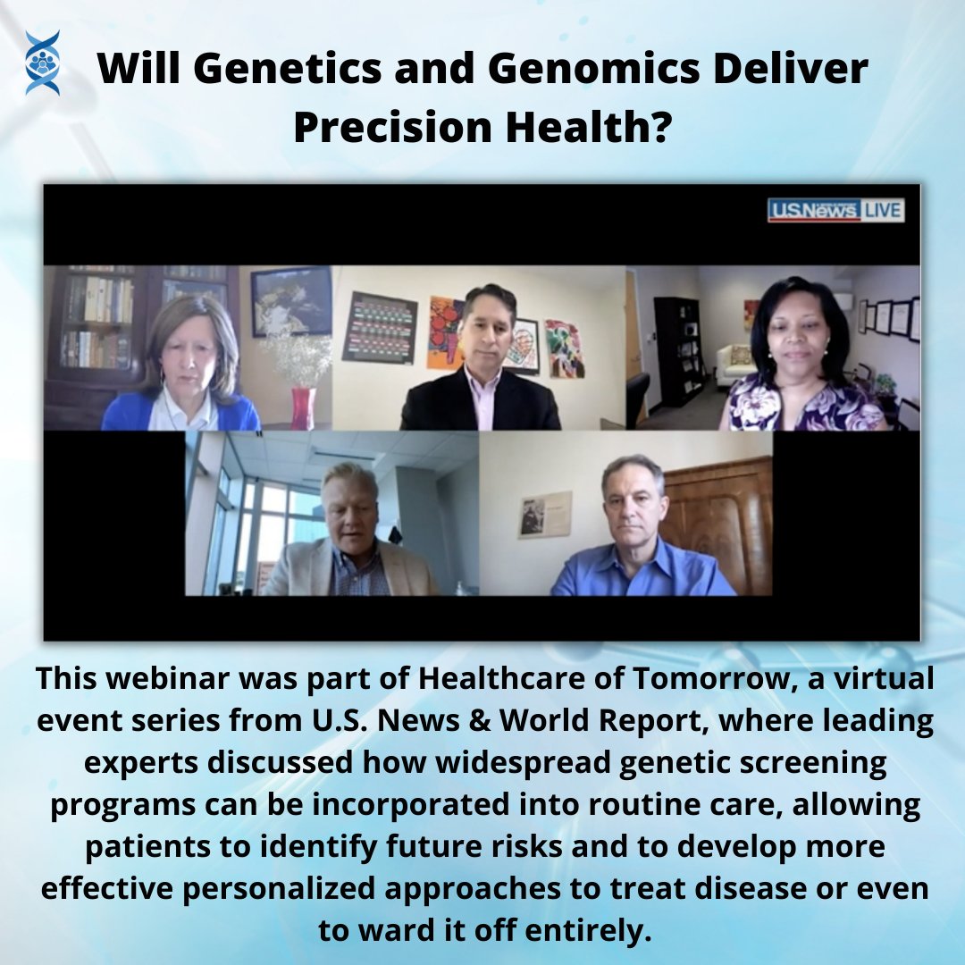 Genomes2People's tweet photo. Hear experts including @RobertCGreen talk about the challenges and opportunities ahead and how stakeholders are trying to make equitable efforts. @usnews
 🔗https://t.co/jqhmqdCOa6
.
#HealthcareofTomorrow #GeneChat #Genomics #Genetics #PublicHealth #PrecisionMedicine #Screenig https://t.co/Xu3X1egIS9