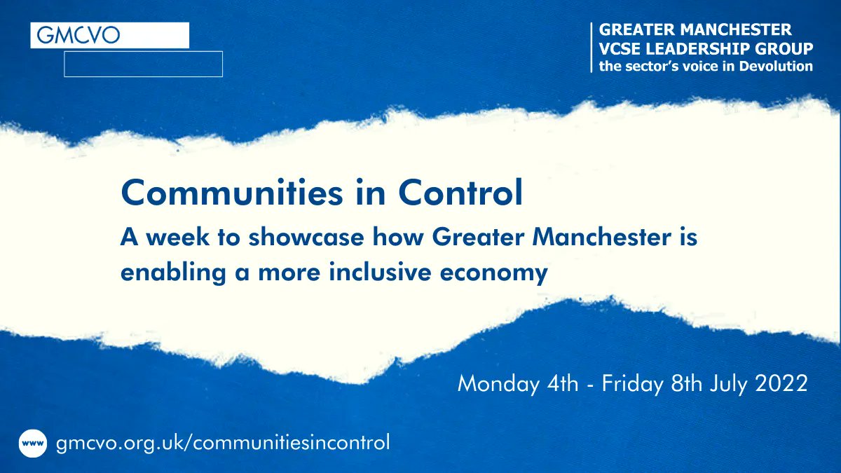 gmcvo's tweet photo. Day 5 of #CommunitiesInControl tomorrow with another full day of events including a celebration of social enterprise in Bolton with @BoltonCVS and @boltoncouncil, launch of #ProperGood in Stockport and a tour around @MustardTreeMCR Ancoats Hub. https://t.co/IdLamN3mAc