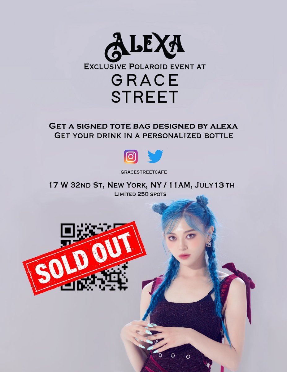 We are completely SOLD OUT!❤️‍🔥Congratulations to everyone who got a ticket. We’ll drop more information about the event soon. Stay tuned! 😉

#알렉사 #AleXa #ZBLabel #Wonderland #Kpop