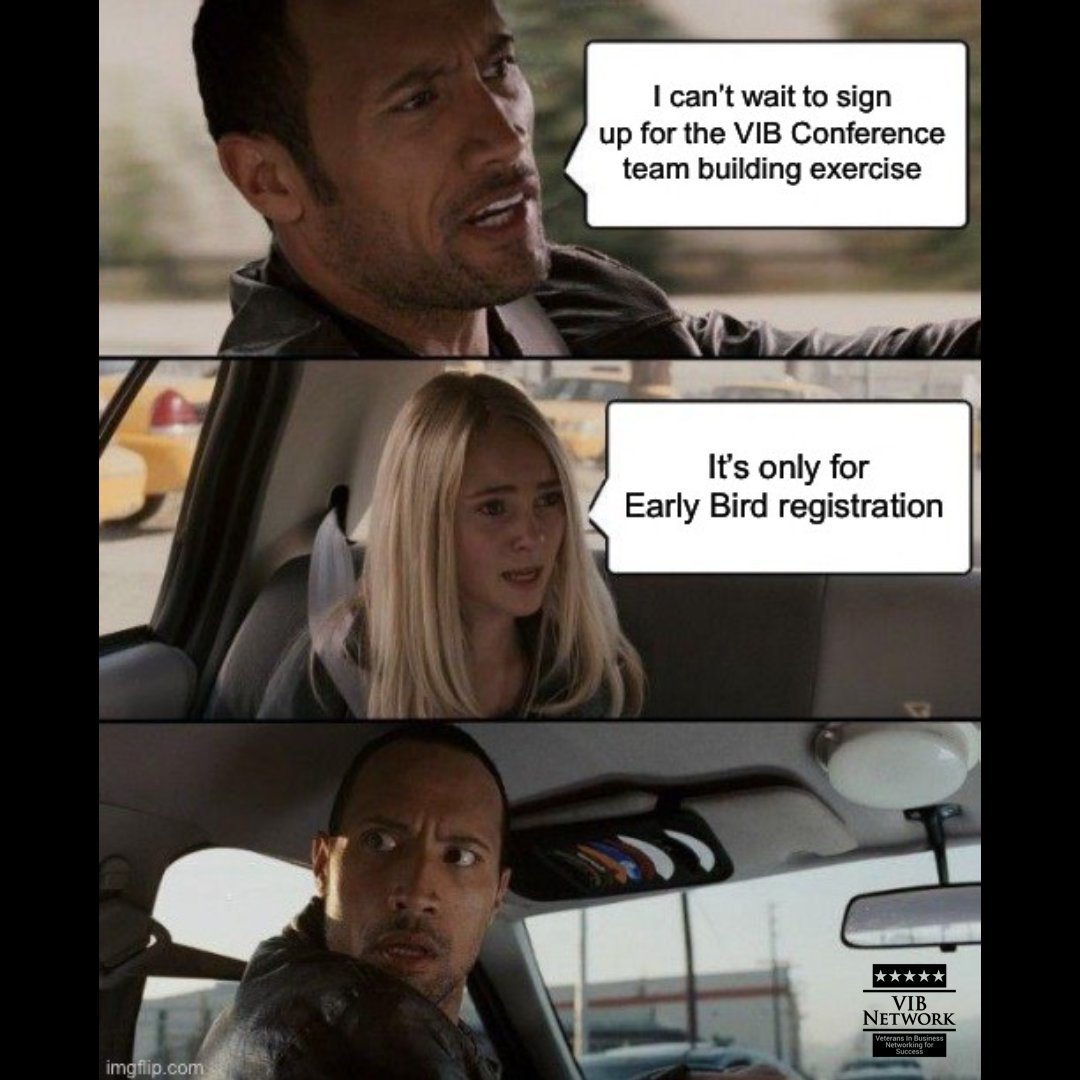 VIBNetwork's tweet image. Don't make the same mistake as The Rock - the new team building exercise is for early bird registrants only! Muscle your
way over to vibconference.com and sign up today for your spot.  23 days left for early registration! #TheRock #VIBNetwork #2022VIBConference