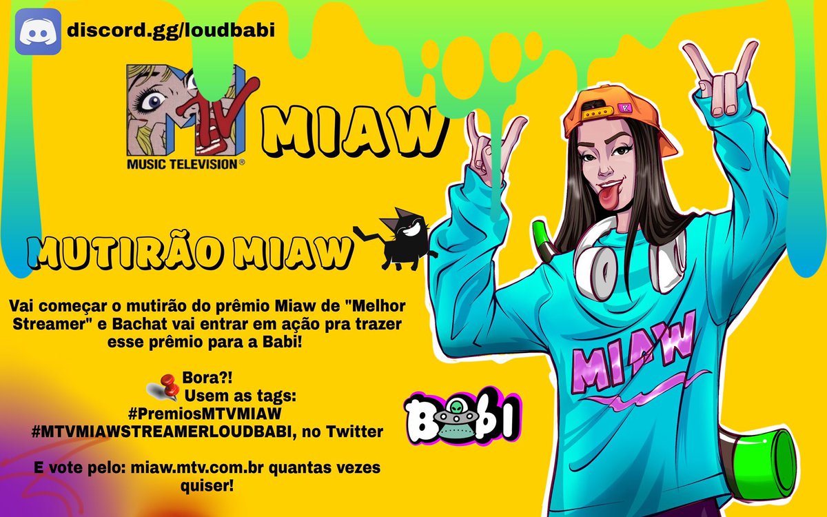 cfliquidbabi's tweet photo. VOTAÇÃO MIAW INICIOU! 🐱

E começamos mais um dia insano de mutirão, hein! Quem tá votando, levanta a mão \o/. E quem não tava votando, mas hoje vai começar, só bora! Vamos juntos, que tá lindo demais! 🔥

Site de votação: https://t.co/wzpRZDv0Bk
Vote na Babi para "Streamer Br" https://t.co/WBzdsIlDKf