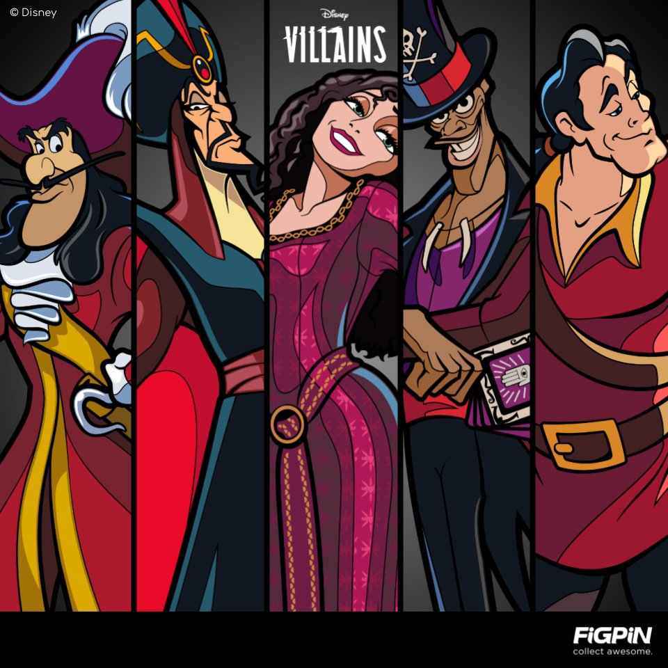 FiGPiNofficial's tweet photo. Disney Villains wave 2 will be available on https://t.co/rxtWHfzkp1 next Wednesday, July 13th at 10am PST!

@Disney #Disney #DisneyVillains #CaptainHook #Jafar #MotherGothel #DrFacilier #Gaston #FiGPiN #CollectAwesome https://t.co/yRpfmNRw4Y