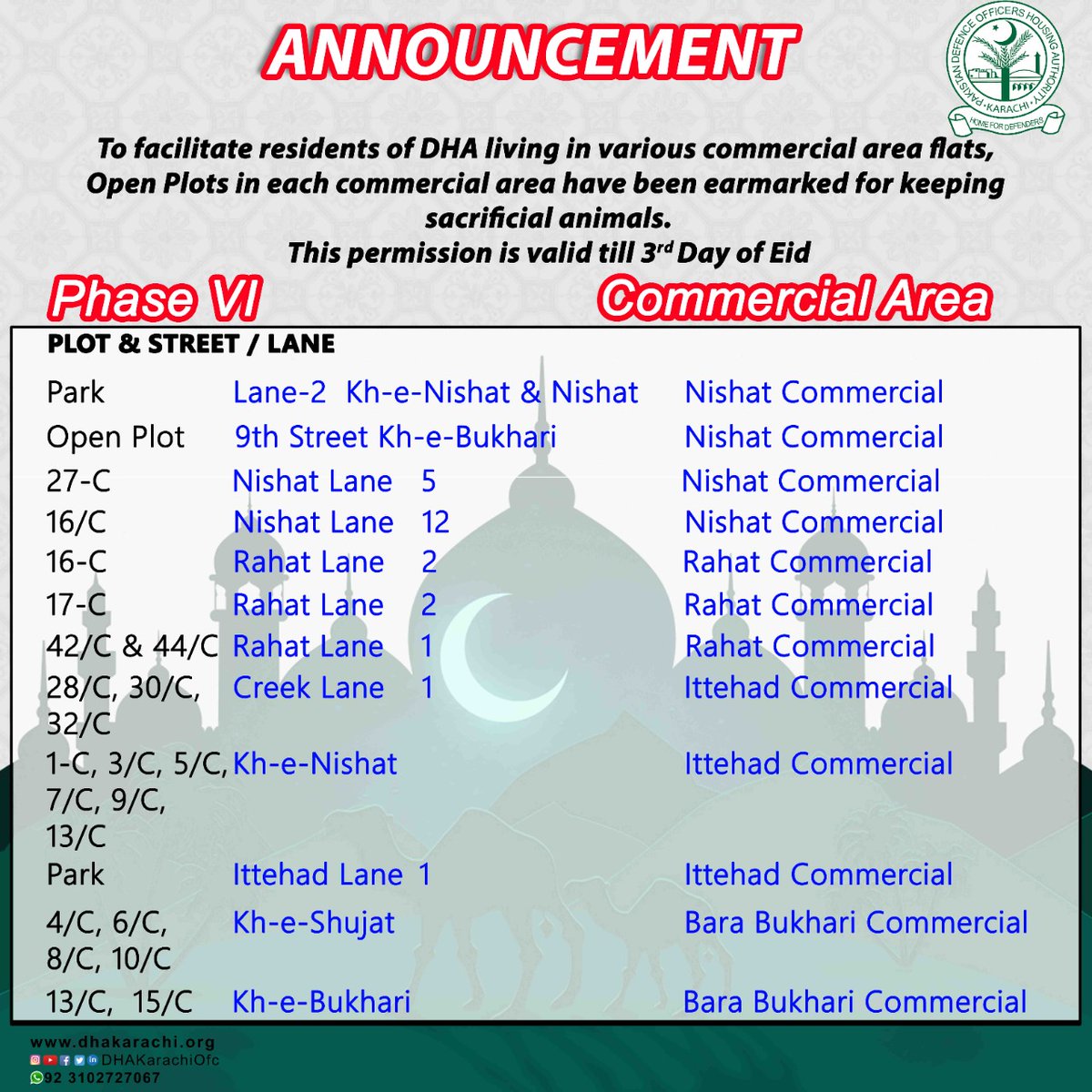 DHAKarachiOfc's tweet photo. #DHAResidents
#DHAKarachi
#Commercialarea
#scarificialanimals
#Phase1
#Phase2
#Phase2ext
#PhaseIV
#PHASEVI
#PhaseV
#PhaseVII
#PhaseVIIExt
#eiduladha2022
#eiduladha https://t.co/YzR4OQC2u3