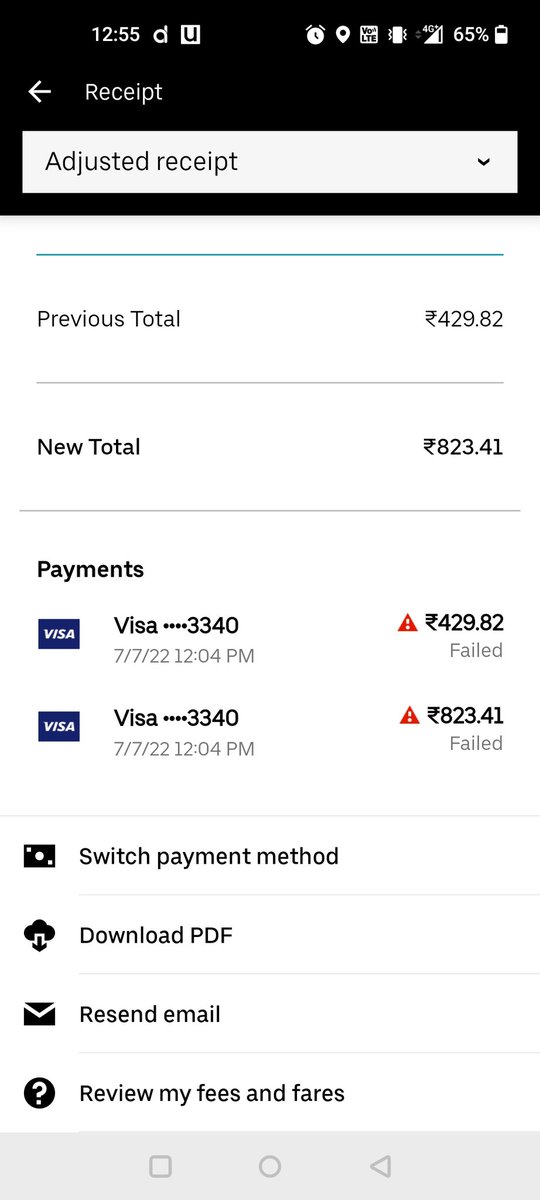 MSutterwala's tweet photo. @Uber_India @Uber_Support why am I being charged extra my fare before taking the ride is something else and when i complete my trip it doubles. Please explain what is the issue ? 
You in app support is not responsive. 
Attached is the screenshot. @UberIndia https://t.co/HLMwmsFuqP