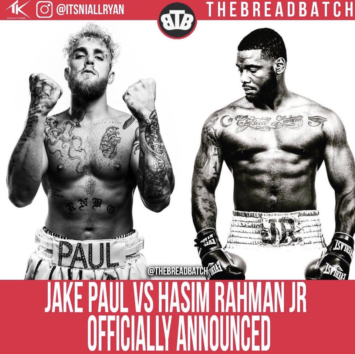 bjfloresboxing's tweet photo. JAKE PAUL 5-0 
V
HASIM RAHMAN Jr 12-1
August 6 ,#MSG
Jake fighting better opposition than ANY 5-0 fighter out there. #ProblemChild https://t.co/05eVotUR0f