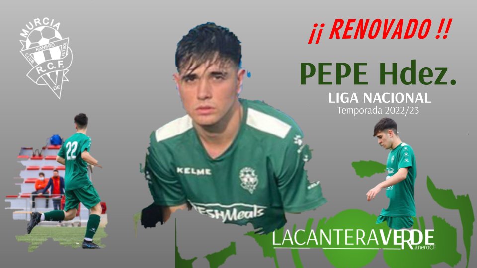 raneroficial's tweet photo. RENOVADO
Liga Nacional

PEPE Hdez.
@pepehrnndz_ 
Que decir de Pepe, lleva en el club desde los 5 años.
Siempre agradecidos con el trabajo y compromiso que das temporada tras temporada.

LaCanteraverde 💚 https://t.co/HM7Kxe7yqz