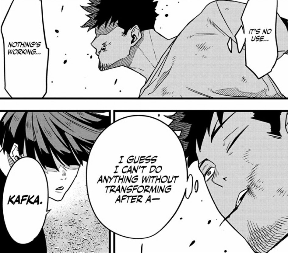ShadzMangaOnly's tweet photo. That's what a superior should be like. Hoshino has so much potential to lead. Just like with other units, these vice captains all complement their captains perfectly. Maybe after future casualties, we can see him climb the ladder..
#ShadzK8 #Monster8 #KaijuNo8 #怪獣8号 #Kaiju8 https://t.co/755HpWHFEm