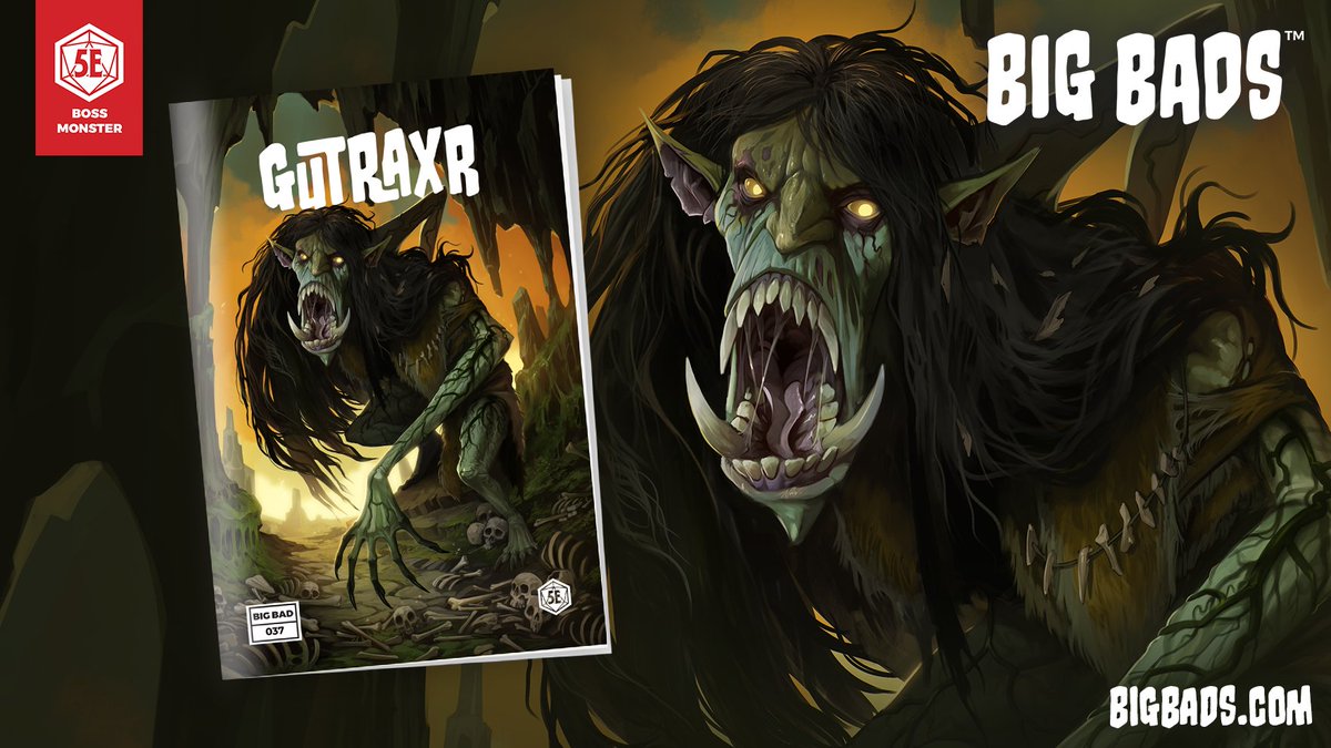 HitPointPress's tweet photo. Meet Gutraxr!

An enormous troll forever hungry for flesh, she's capable of severing her own limbs which then assist her in battle… which is a totally fine and normal thing. 💪🦵

Check her out this month at https://t.co/qN63UVK93y!

Writer: @PinchisWriting
Cover: @hanghul https://t.co/IaI5KQCEyd