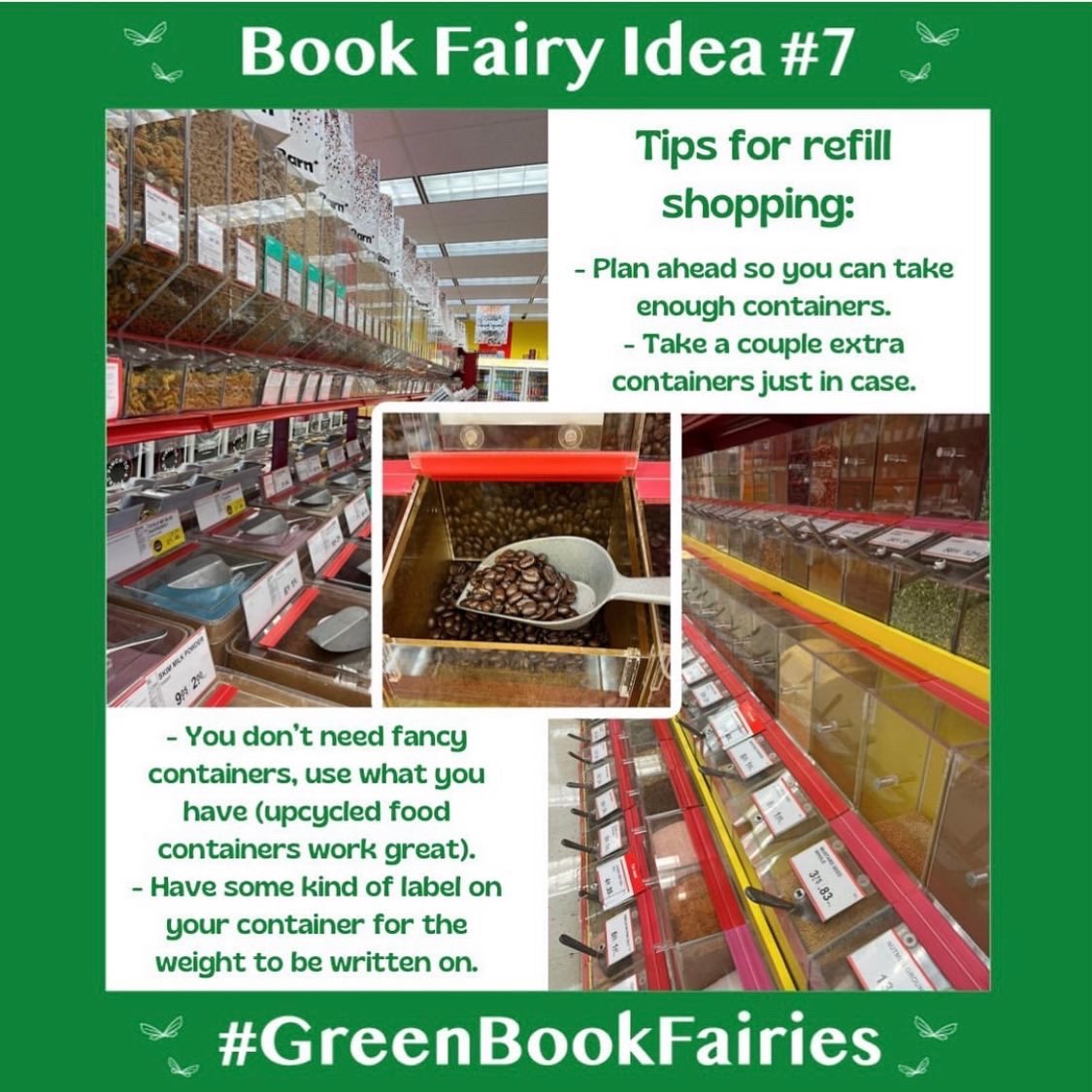 Bookfairiesdur's tweet photo. Today the #GreenBookFairies are talking about food packaging and looking for refill options!
#ibelieveinbookfairies #reducereuserecycle #reducewaste #refill #plasticfreejuly #refillshops #chooserefill #shopsmart #bulkbuy #gogreen #refillstore #refillshop #refillstores https://t.co/jYZIdUV1Lt