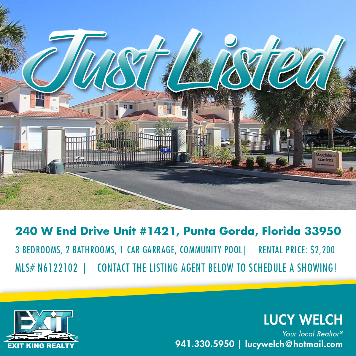 240 W End Drive Unit #1421, Punta Gorda, Florida 33950
$2,200
 Easy access to I75 and US 41. Few minutes distance to Fisherman Village, Charlotte Bay, restaurants, shops and many more.
MLS Number: N6122102
#exitking #realty #homeforsale #PuntaGordarealestate #PuntaGordarealtor
