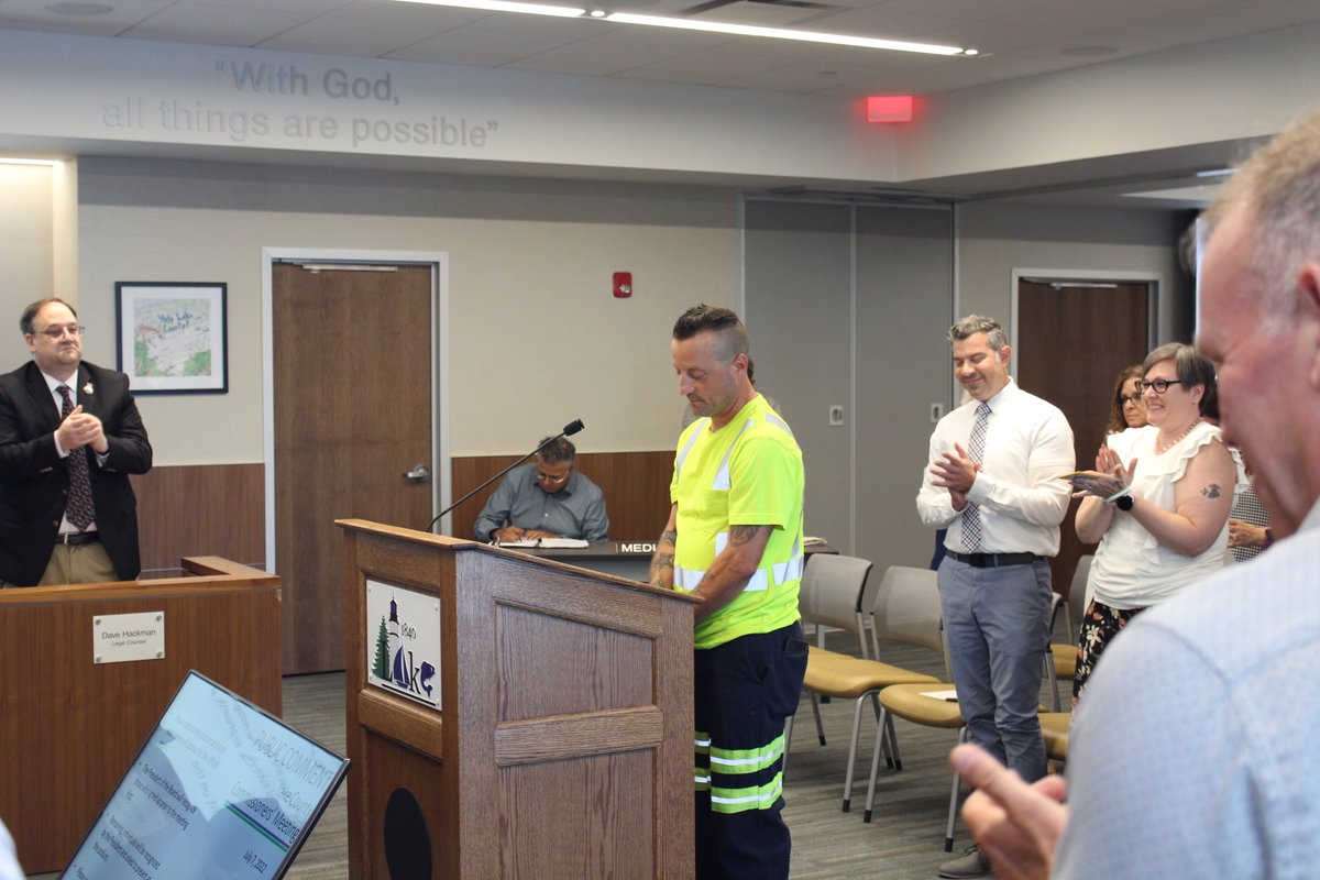 LCDUOhio's tweet photo. We thank Damian Sherwood for being the eyes and ears of the community. He called EMS for a Willowick resident having a heart attack and may have saved her life. Damian was recognized at today's Commissioner's meeting and received a standing ovation for his actions. https://t.co/dnoVBQREzr
