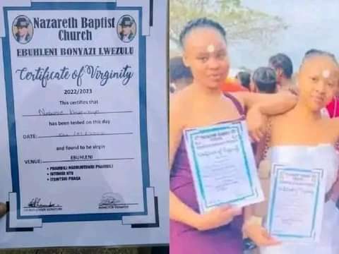 9jaecho's tweet image. Church Awards Female Members With Certificate Of #Virginity 9jaecho.com/2022/07/07/chu…