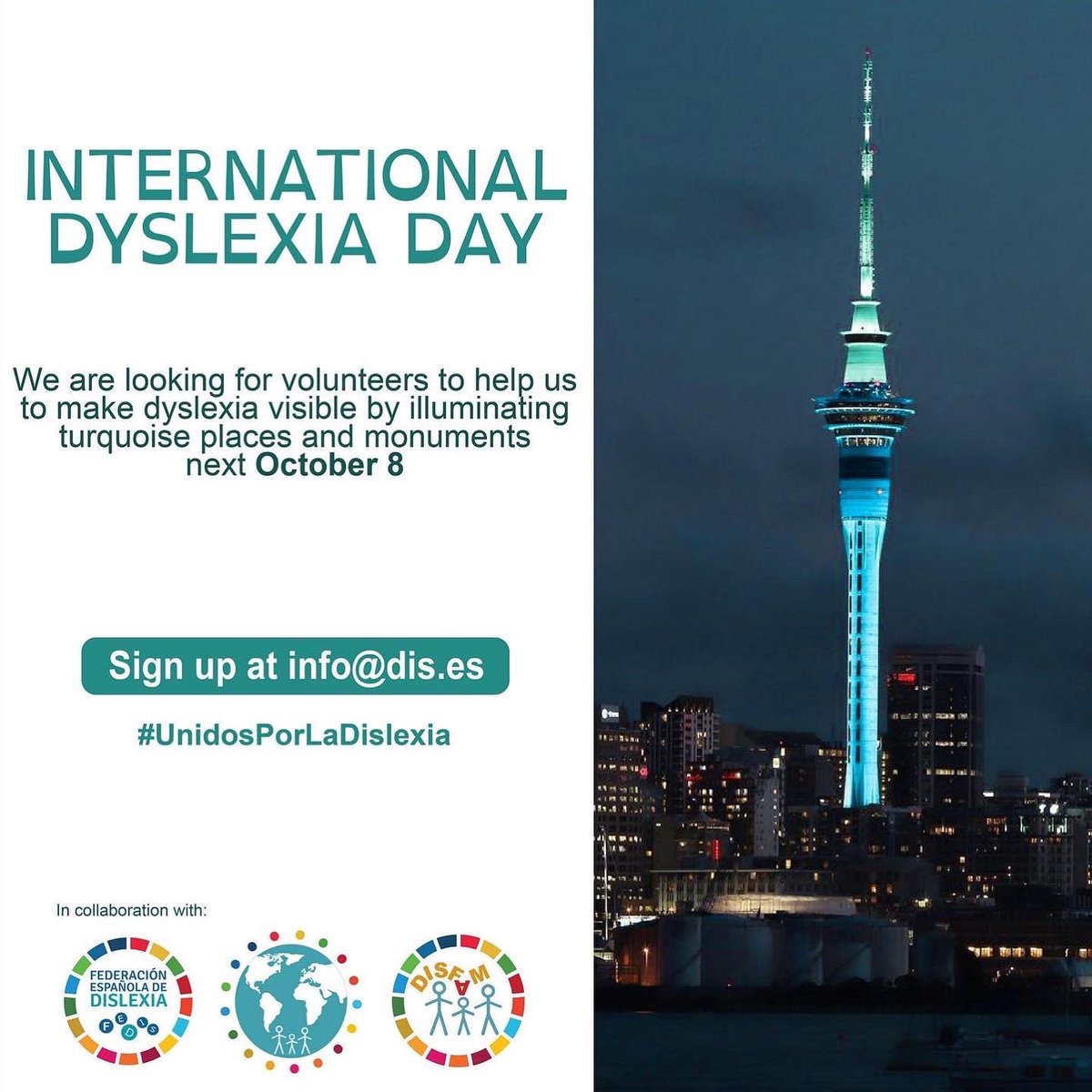 Disfam's tweet photo. 🏛 Ayúdanos a conseguir que diferentes lugares y monumentos se iluminen de turquesa el próximo 8 de octubre con motivo del Día Internacional de la Dislexia. 

📨 Súmate a la campaña #UnidosPorLaDislexia enviando un email a info@dis.es

📸 @Congreso_Es 
@UN
@UNESCO 
@UNICEF 
@WHO https://t.co/ooLKf9B9KN