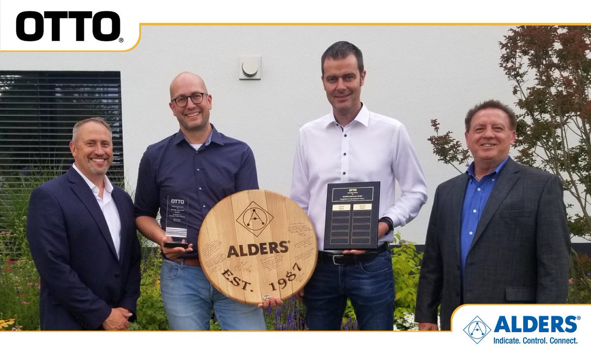 OTTOControls's tweet photo. We would like to congratulate and thank the team at @AldersDE for achieving our Executive Gold Award level Distributor for their 2021 performance!

We also would like to congratulate the entire Alders team on celebrating their 35th year anniversary!

#OTTOEngineering #Alders https://t.co/1w2Gf9HXmO