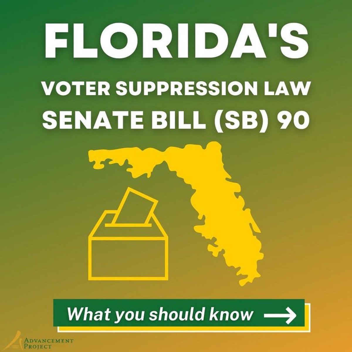 EqualGroundFL's tweet photo. We’re 47 days from Florida’s primary election and 124 days away from the midterm general election. Here’s what you need to know about Florida’s voter suppression law Senate Bill 90. https://t.co/nkgvSTCiWh