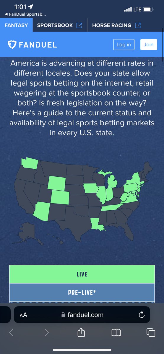 titanicDFS's tweet photo. @FDSportsbook Why is Maryland green and “Live” if we still can’t bet online? https://t.co/IJ54GzoO1i