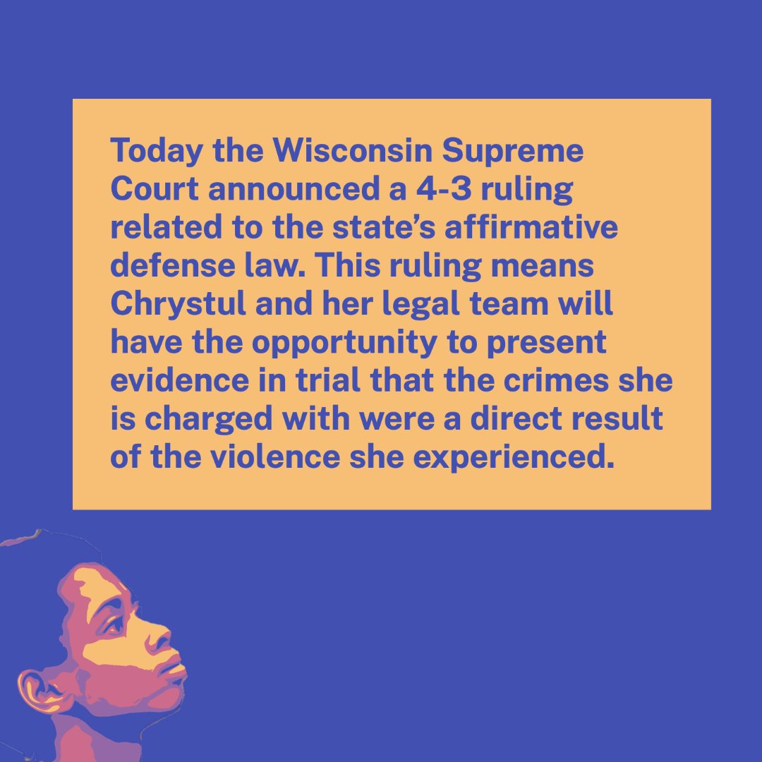 FreeChrystul's tweet photo. Update!

The Wisconsin Supreme Court announced a 4-3 ruling related to the state’s affirmative defense law. See images below, or the text will also be added in this thread. https://t.co/toPBrF248Q