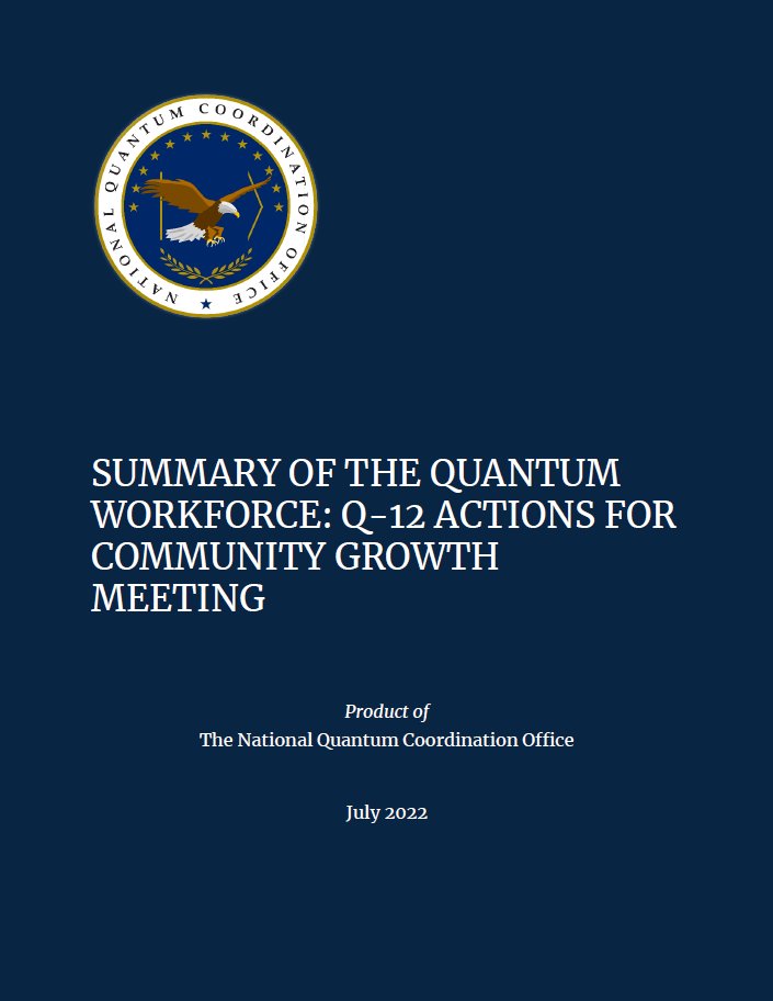 thomasgwong's tweet photo. Back in February, @q12education hosted a meeting with over 200 stakeholders to explore quantum education and training. A summary of the event is now up! https://t.co/aZGhAIczvv https://t.co/JmhqKK4PhC