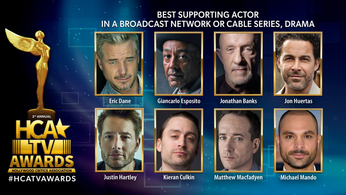 TheAstraAwards's tweet image. The nominees for Best Supporting Actor in a Broadcast/Cable Drama Series are:

Eric Dane, #Euphoria
Giancarlo Esposito, #BetterCallSaul 
Jonathan Banks, #BetterCallSaul
Jon Huertas, #ThisisUs
Justin Hartley, #ThisisUs
Kieran Culkin, #Succession
Matthew Macfadyen, #Succession

1/2