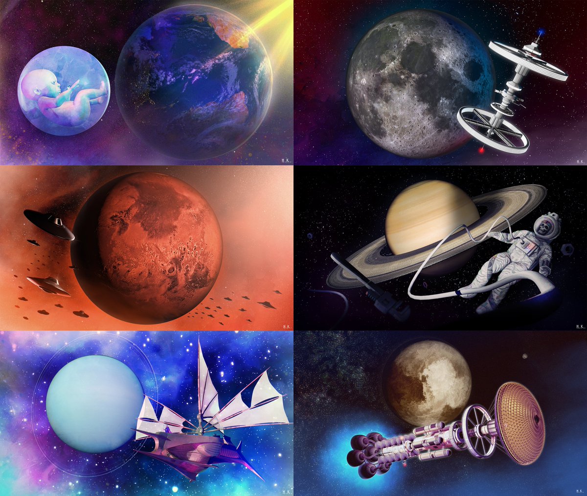 KaleniusHenri's tweet photo. Solar System Suite 1/2
Collection of my space art journey through our Solar System. https://t.co/NEdOGgk6DS