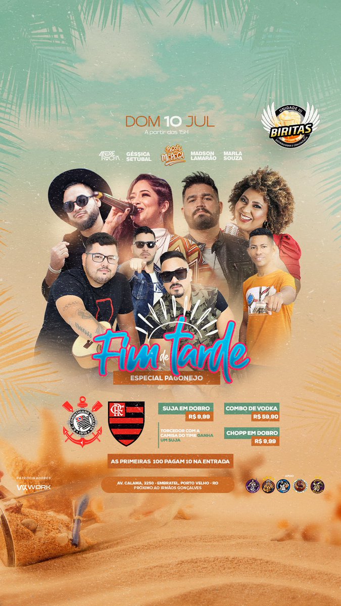 BiritasDelivery's tweet photo. Domingão no biritas é dia de transmissão ao vivo do Jogão do CORINTHIANSx FLAMENGO!!
▪️A partir das 15hrs

🥁Muito pagode ao vivo com os grupo ME PEGA, muito SERTANEJO com Madson Lamarão e com participação especial da Cantora Marla Souza e Géssica Setubal, e aquele funk+ https://t.co/huo3zJqpvs