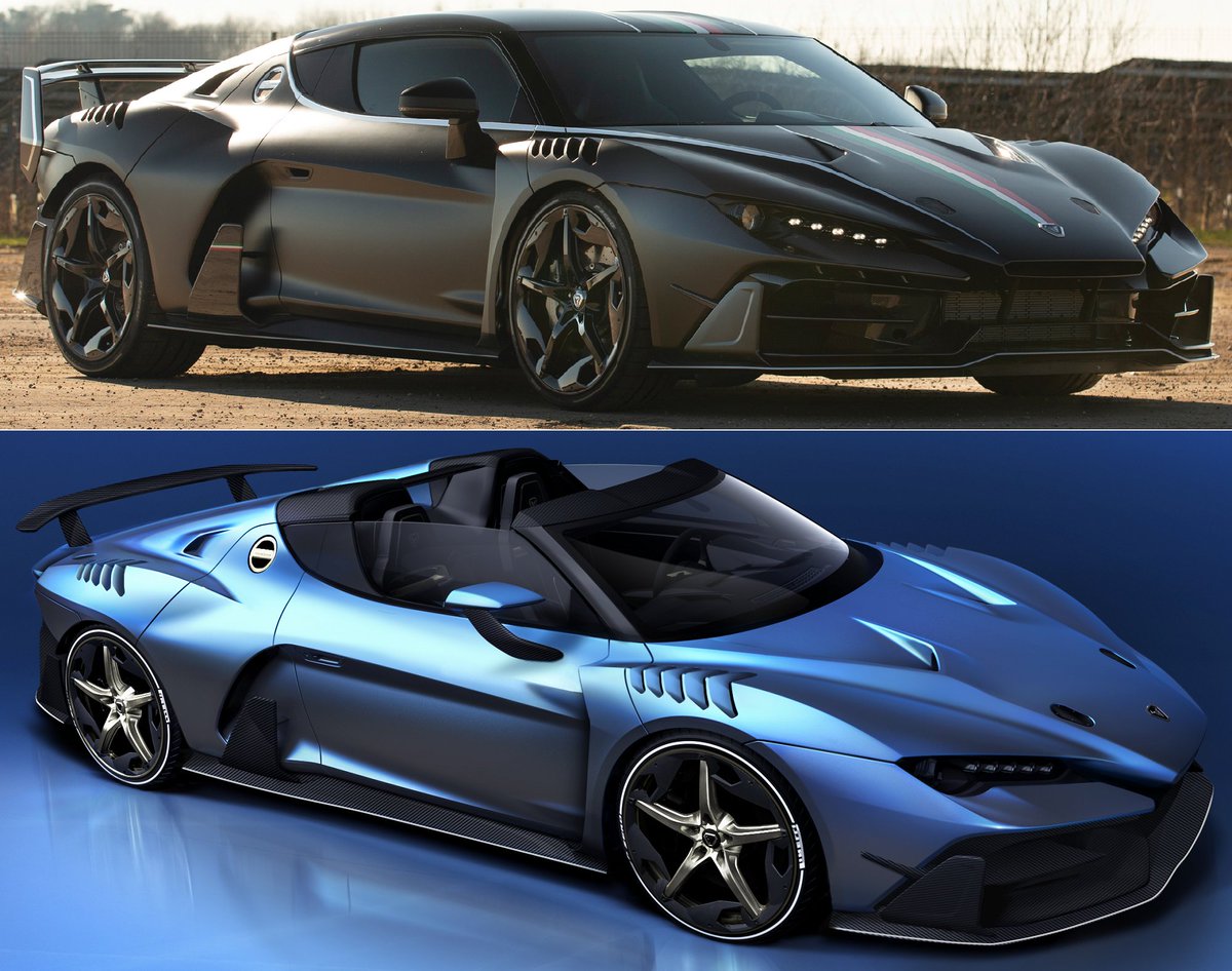 UltimativCars's tweet photo. (Background knowledge)
The #ItalDesign #ZeroUno (2017/18) was made in a total of 10 units:
5 #coupé|s (17/18) & 5 #roadster|s #Duerta (18).
Powered by an #Audi #Sport-engine (I.D. is owned by the #VolkswagenGroup since 2010), the 5.2L-V10, known from the #R8, developed 610 HP. https://t.co/5hRB7TZaRx