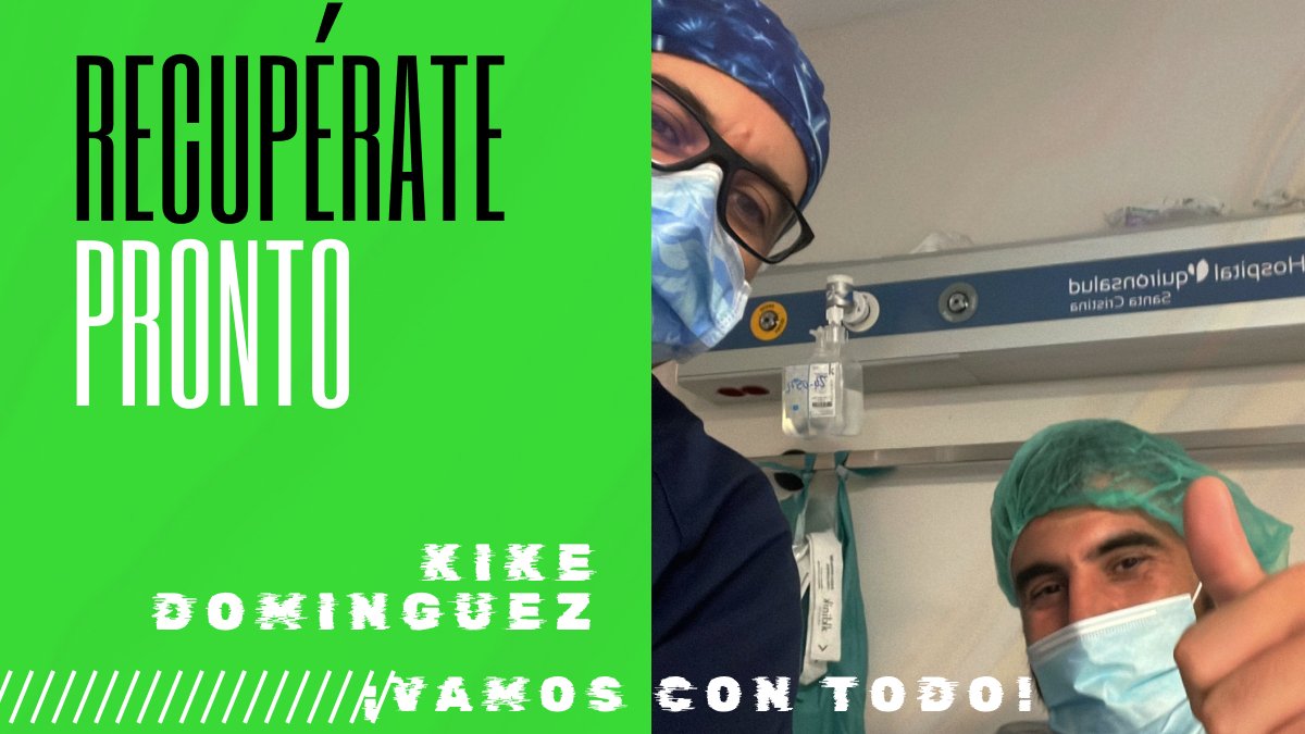 cdquintanardrey's tweet photo. ¡RECUPÉRATE PRONTO! 💪

Ayer fue operado Kike Dominguez @quiquedominguez y que muy pronto estará listo para dar guerra.

Agradecer al Doctor Jesús Castroverde y su equipo por su gran intervención 💚 un auténtico profesional y número 1 en su materia @drcastroverde https://t.co/tuIuXQDGhz