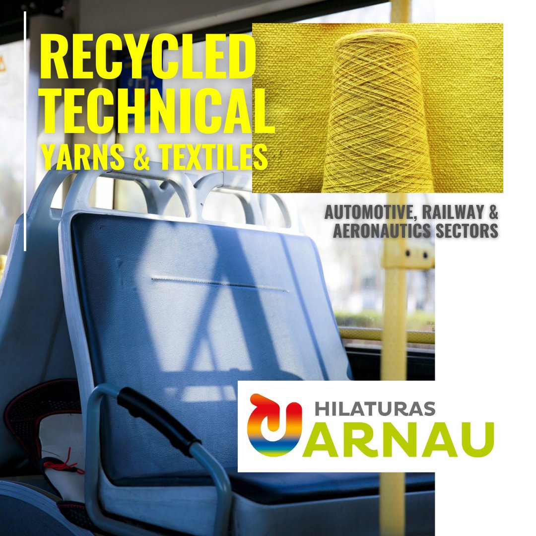 hilaturasarnau's tweet photo. Nuestros #hilosreciclados de #preox combinados en diferentes proporciones con #paraaramida, se usan en #tejidos en los q se requiere no combustión, resistencia al uso y calidad + confort: sectores #automoción, #ferroviario y #aeronaútico 🚗🚄✈️ #TechnicalYarns #TechnicalTextiles https://t.co/mLYhlziC2F