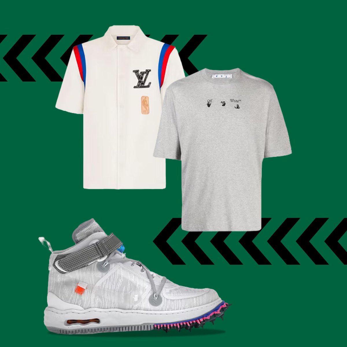 StockXSneakers's tweet photo. Copped the Nike x Off-White AF1 Mid but have nothing to wear?

We curated the Perfect Fit for you ✔️ https://t.co/nGfMBpMrGg https://t.co/OQXlXphrrH