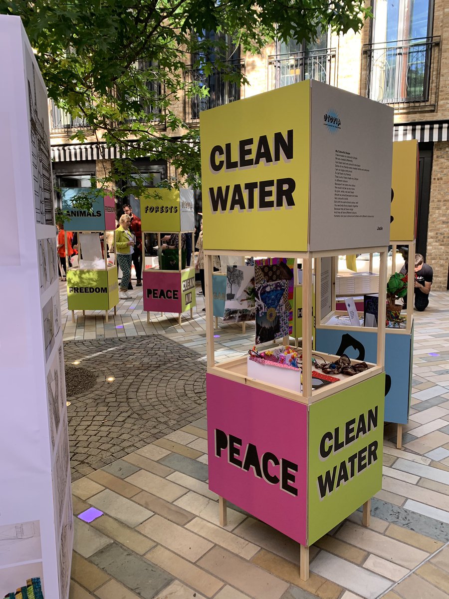 Accumulate_Ldn's tweet photo. ‘Utopia, A New World for Everyone’ Just delighted to present our wonderful showcase this evening at @one_crownplace Working in partnership with @AHMMArchitects & @stjohnswaterloo has been a total joy. SO SO proud #utopiaproject #artschoolforthehomeless https://t.co/SAPWukRgqp