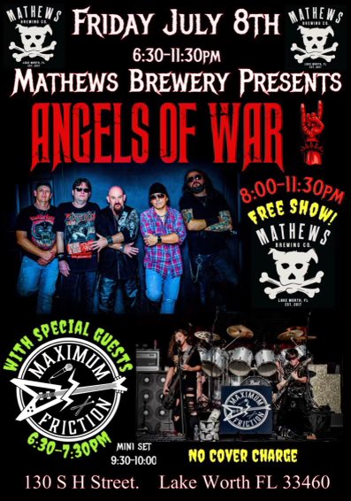 guiltyrockstar's tweet photo. Tomorrow night at @MathewsBrewing #lakeworth #supportlivemusic #microbrewery #hardrock #heavymetal https://t.co/GX5ucFNdkx