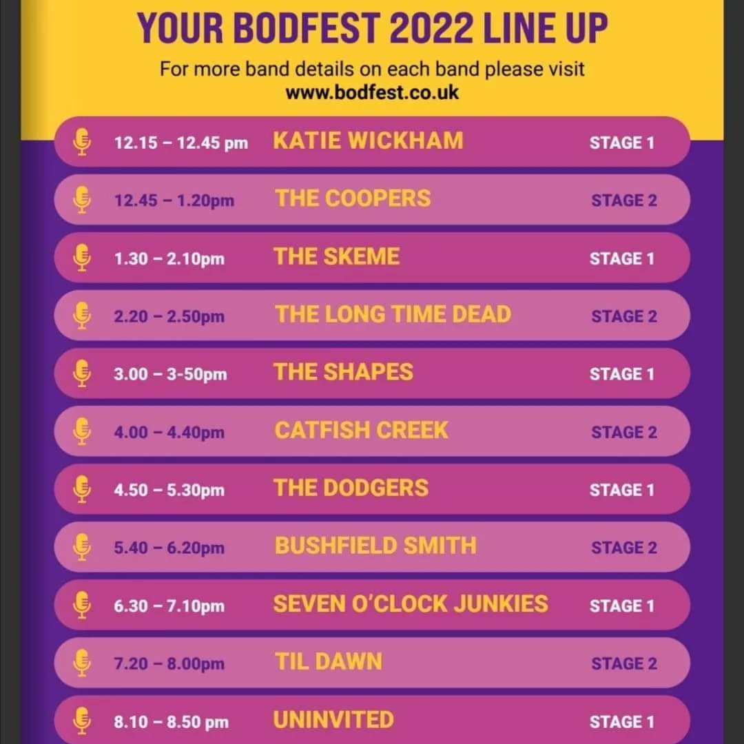 _Bodfest_'s tweet photo. Not long now....

Tickets still available online and at our outlets at the advanced early bird price.

Tickets will be available on the day at £15 each or 2 for £25

https://t.co/qbXYzo2Mrb https://t.co/YVP4W9iCMe