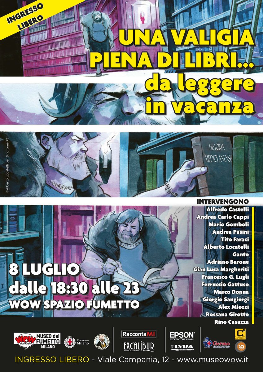 Una serata per parlare di #libri e #fumetti.
Questo venerdì 8 luglio dalle 18:30 alle 23:00 vi aspettiamo per #UnaValigiaPienadiLibri: racconti, incontri e drink prima delle vacanze estive📚

➡️Programma completo su bit.ly/ValigiaWOW
➡️#Ingressolibero