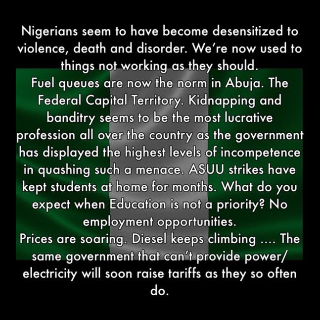 NumbaSeven's tweet photo. #Nigeria #Abuja #NigerianGovernment #Insurgency #BadGovernance #NigerianPolitics #SurvivingNigeria #NigerianTwitter https://t.co/JaucBg9j7e