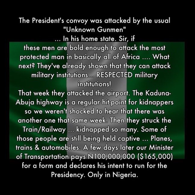 NumbaSeven's tweet photo. #Nigeria #Abuja #NigerianGovernment #Insurgency #BadGovernance #NigerianPolitics #SurvivingNigeria #NigerianTwitter https://t.co/JaucBg9j7e