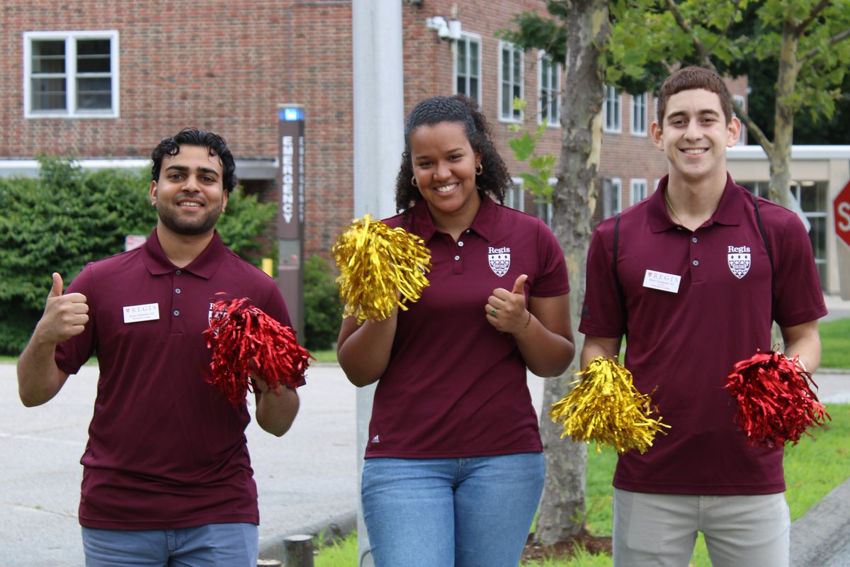 RegisCollege_MA's tweet photo. Just 1๏ธโฃ week until we welcome #Regis2026 for our first orientation day of the summer!
Our Orientation Leaders (OLs) can't wait to meet the newest members of the Pride! โค๏ธ๐
#TBT to last year's summer campus visit days! #ReadyToRoar #ROARientation https://t.co/7S9gDz8TU2