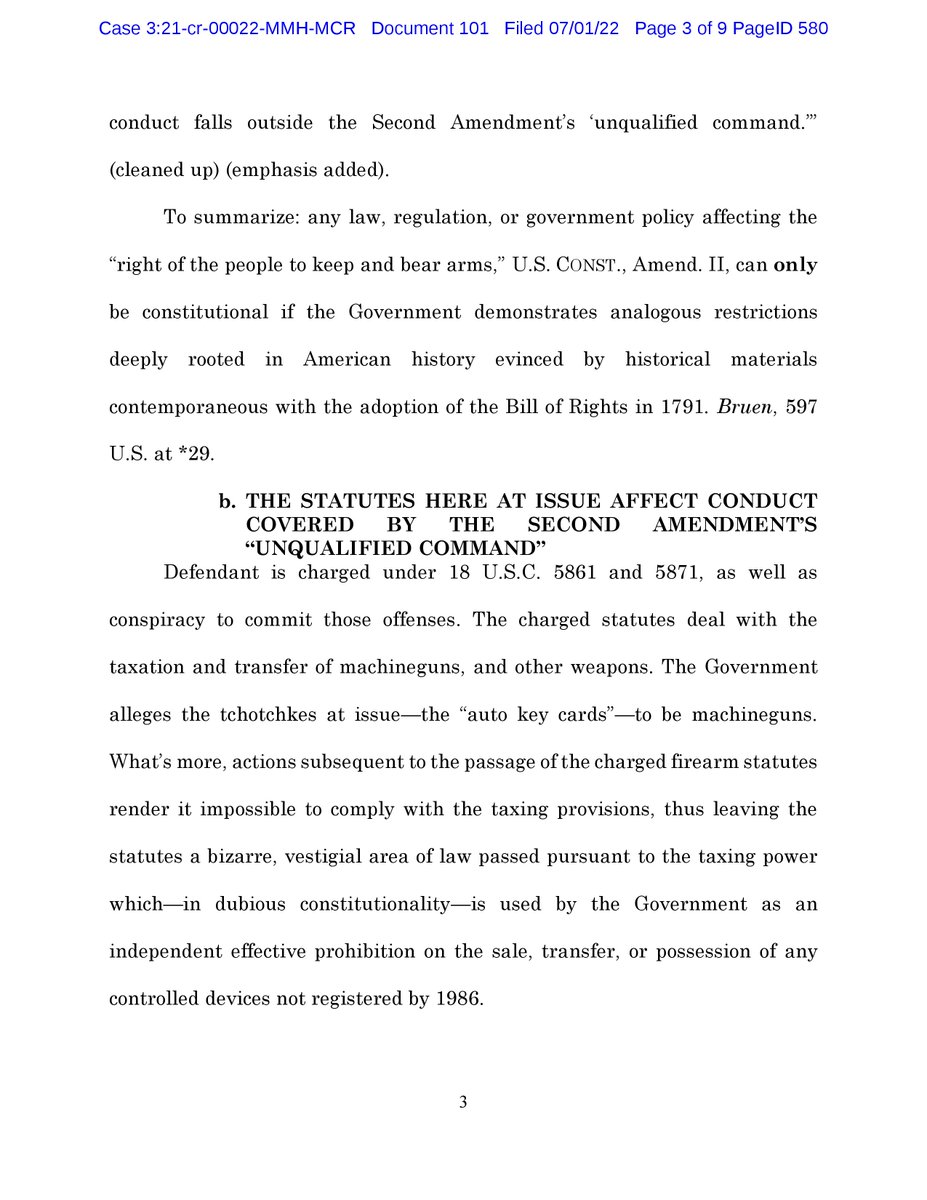 2Aupdates's tweet image. United States v. Ervin (M.D. FL, CRS Firearms): Supplement to motion to dismiss &amp;amp; to declare unconstitutional the National Firearms Act of 1934
storage.courtlistener.com/recap/gov.usco…