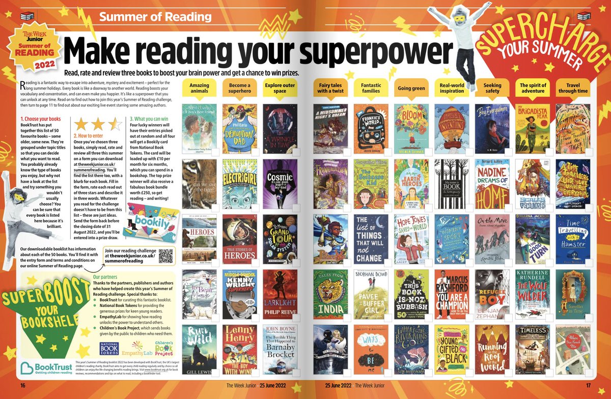 Our Summer of Reading challenge has begun! We’re challenging children to read, rate &amp; review 3 books this summer for a chance to win prizes including <a href="/book_tokens/">National Book Tokens</a> Bookily cards and a book bundle worth £250. Find out more at theweekjunior.co.uk/summerofreading