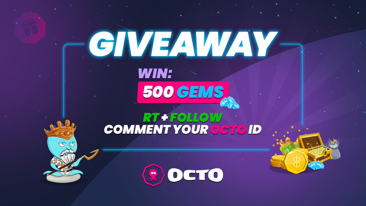 Octo8gaming's tweet photo. #GIVEAWAY 🎁
Try to win 500 Gems💎

To participate :
🔸 Follow us
🔸 RT this tweet
🔸 Comment your Octo ID
Ends July 14th🐙 https://t.co/1UVHZoNkth