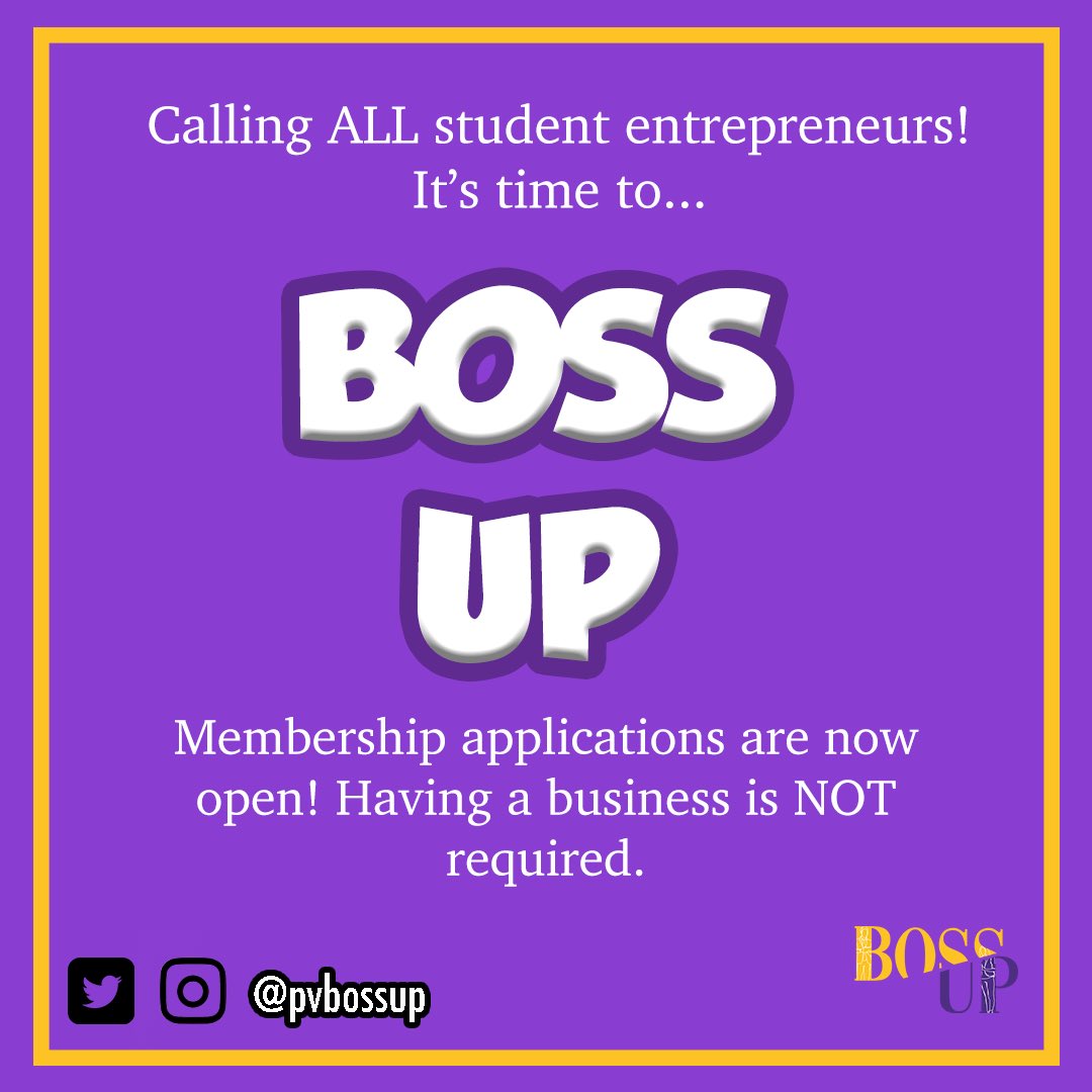 Its time to BOSS UP ‼️ 

Looking for an organization to help build your business? Interested in entrepreneurship and service? Membership applications are now open for the 2022-23 school year! Having a business is NOT required. See you all on the hill 💜💛!

Link in bio!