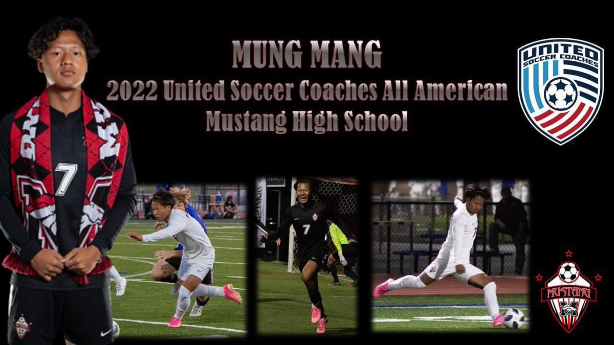 Huge congrats to Mung Mang... a 2022 All-American! #HorsePower #MustangSoccer #LeaveNoDoubt
